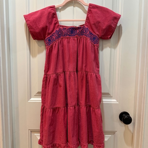 Mini Biden Pink Embroidered Girls Dress - Picture 1 of 3